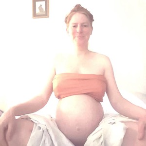 Claire in yoga pose